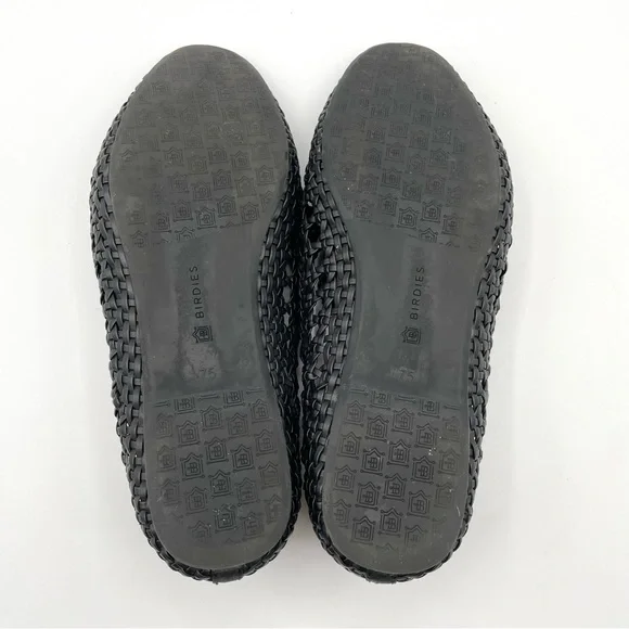 Birdies The Woven Starling Flat Loafer Black Faux Leather Smoking Slipper 7.5 - Picture 14 of 16